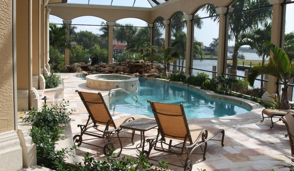 beautiful screened pool