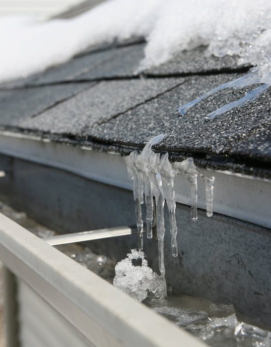ice on roof and gutter