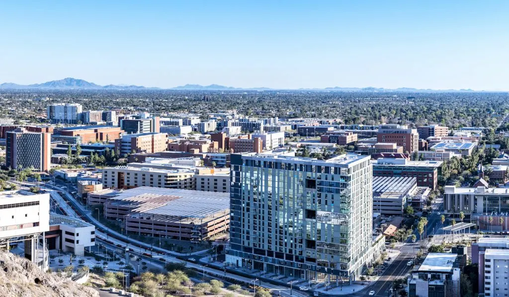 Arizona State University city overlook Tempe Arizona