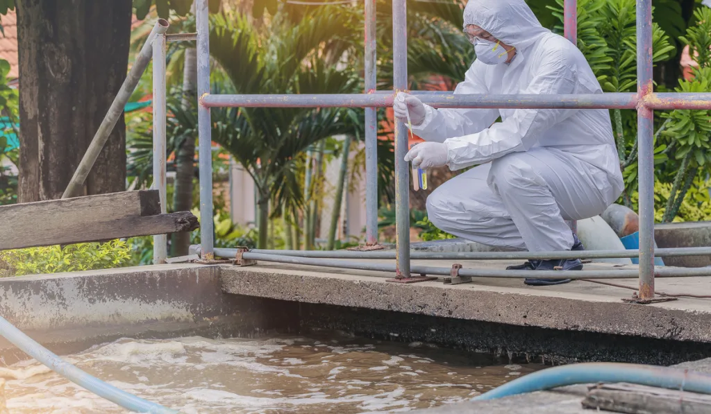 Scientist experimenting with water quality