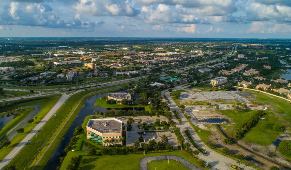 aerial drone image of port st lucie