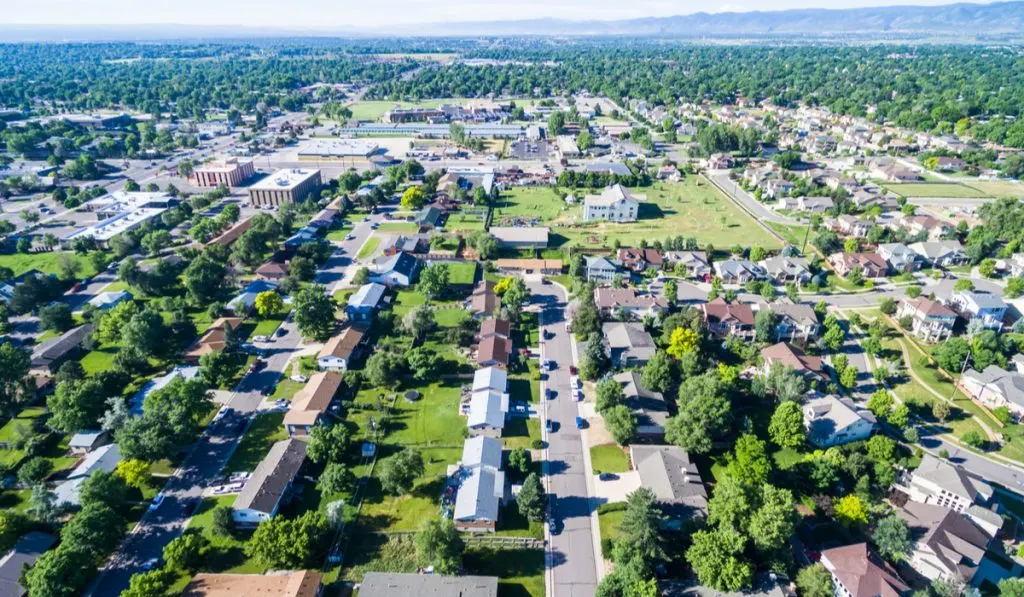 aerial view of lakewood colorado residential neighborhood