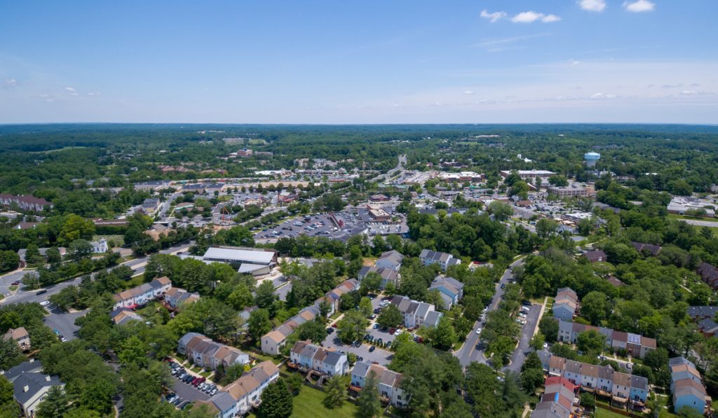 aerial view of olney county maryland