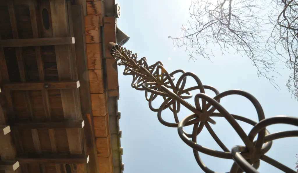 rain chain on a Japan old temple