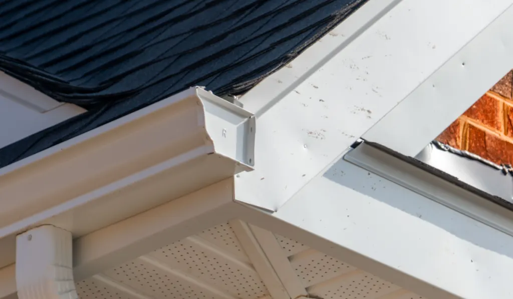 white frame gutter guard system