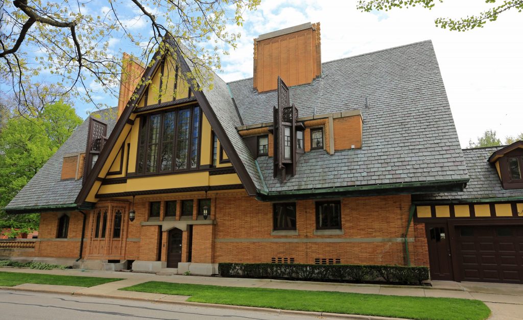 Prairie window  Style on this Frank Lloyd Wright designed house in Oak Park USA