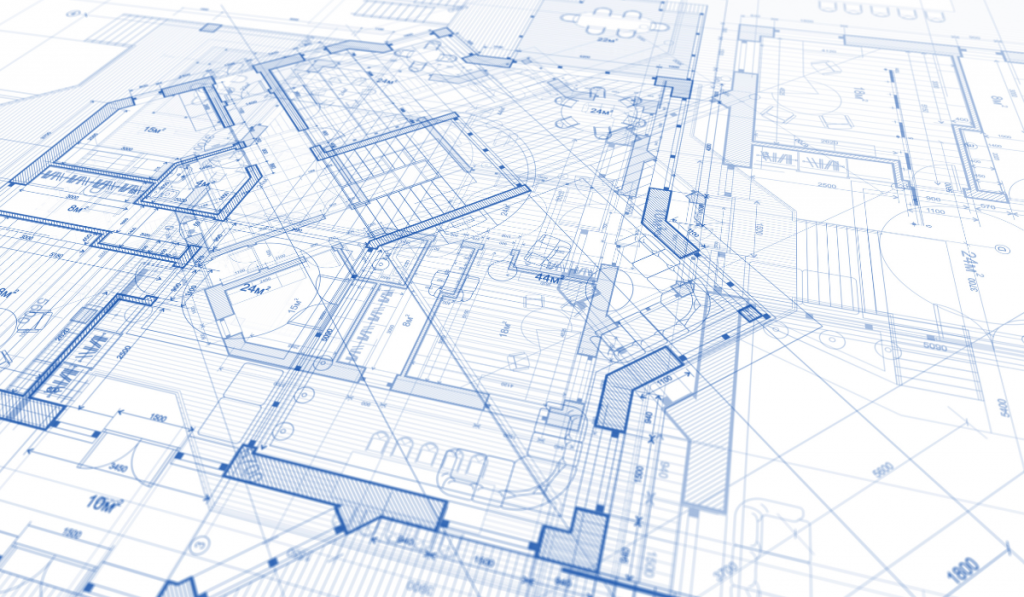 blueprint plan - illustration of a plan modern residential building