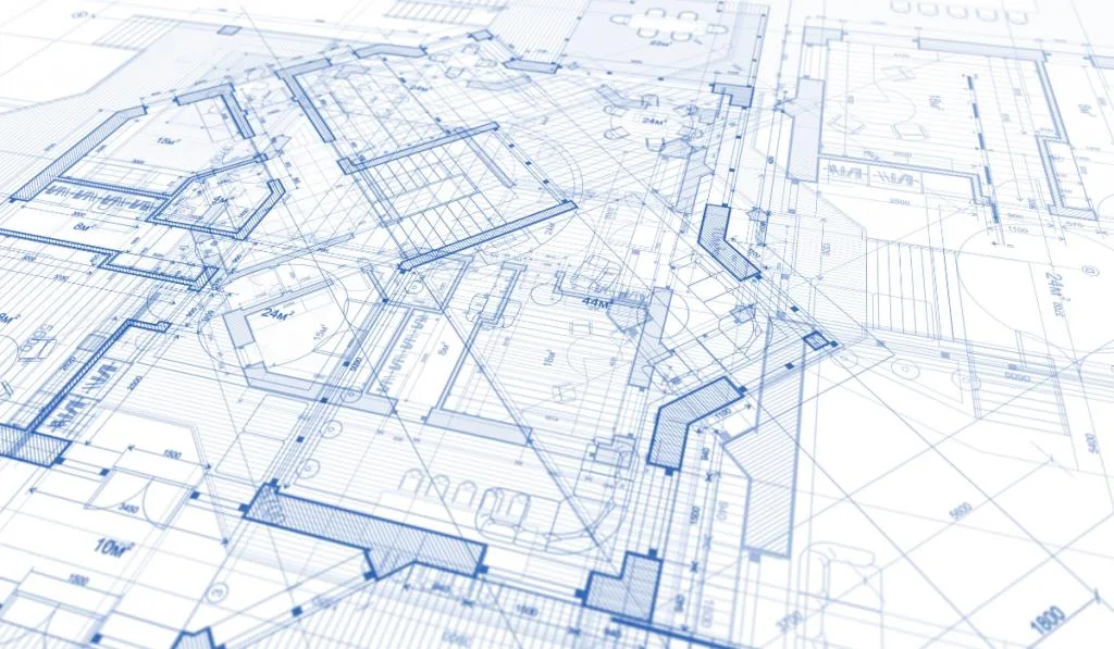 blueprint plan - illustration of a plan modern residential building
