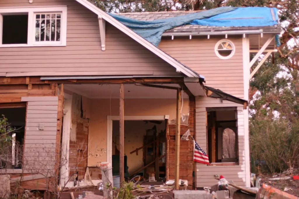 Home destroyed by hurricane, unlivable house for sale