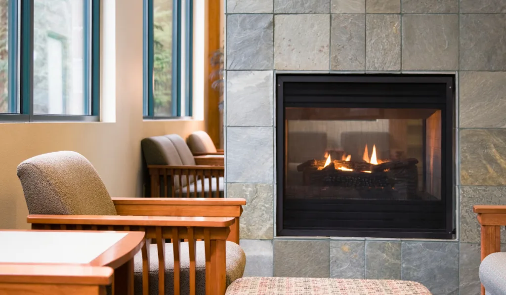 a cozy modern fireplace