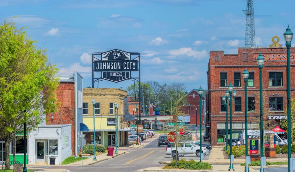 Street of Johnson City in Tennessee